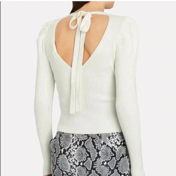 Ronny Kobo Madelina white ribbed sweater top - Picture 4 of 10